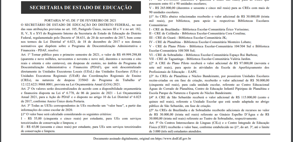 Investimentos do GDF e emendas reformam escolas de Brazlândia – Secretaria  de Estado de Educação